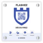 Plaque QR code bleu