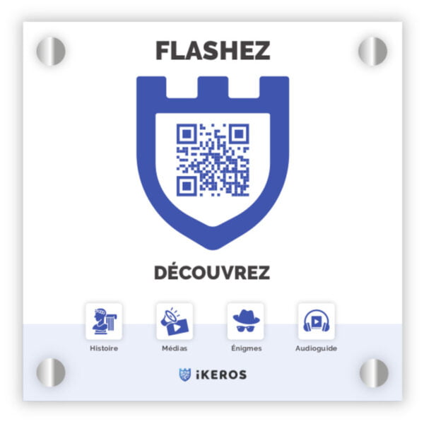 Plaque QR code bleu