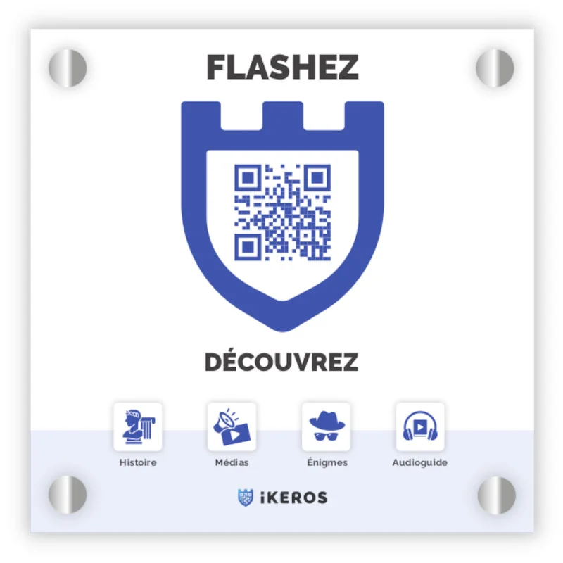 Plaque QR code bleu