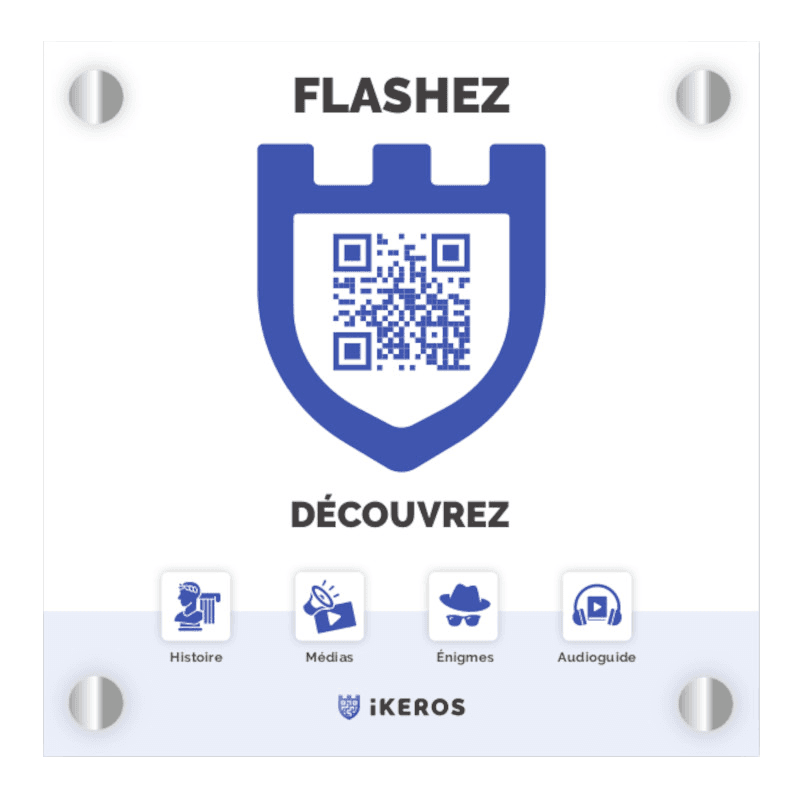 Plaque QR code bleu