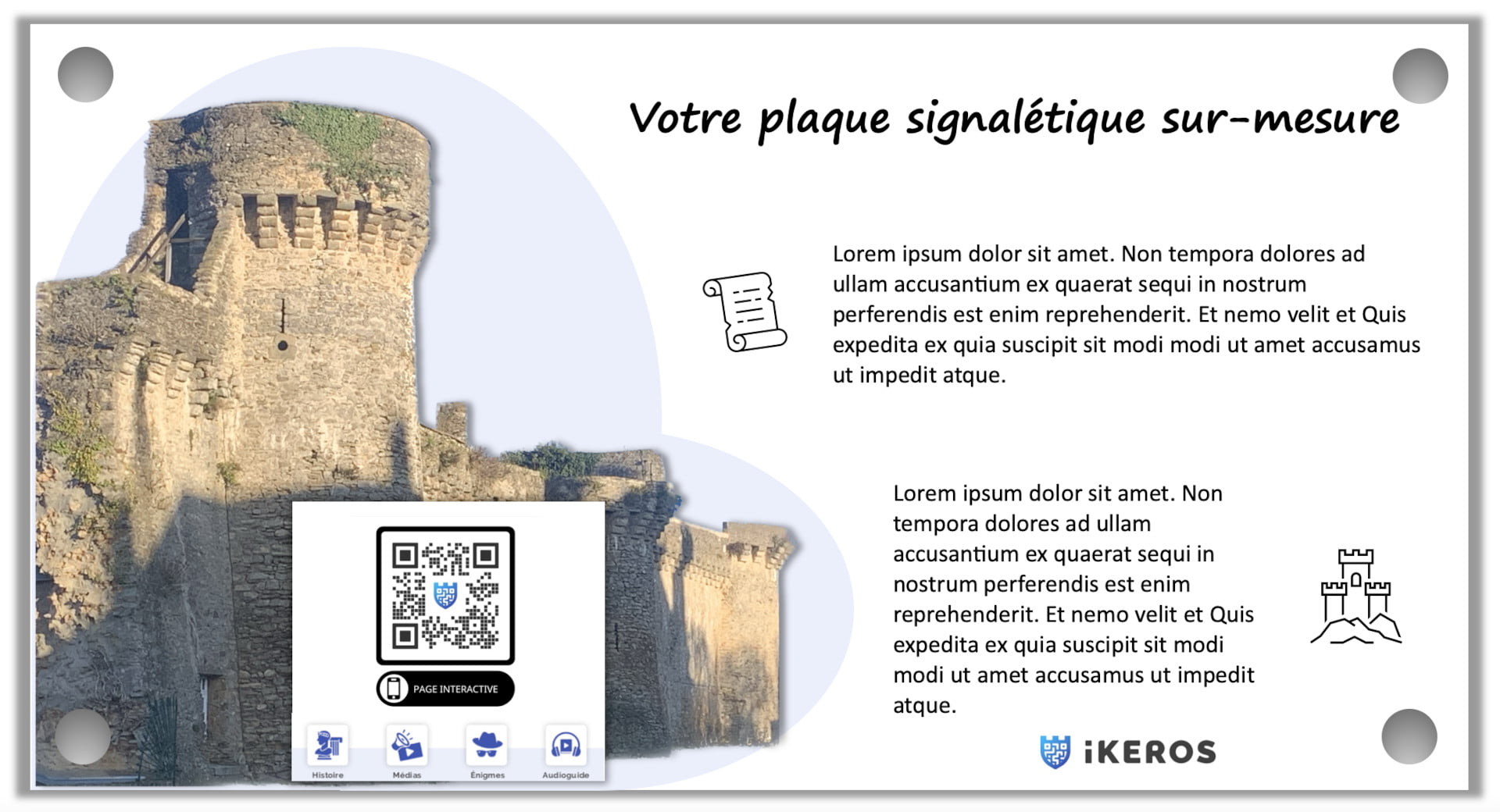 Plaque QR code texte - entreprise signalétique Angers