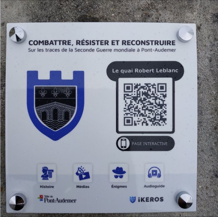 Plaque QR code modèle Pont Audemer