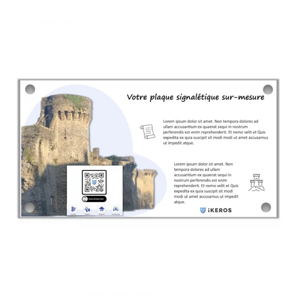 Plaque QR code avec texte
